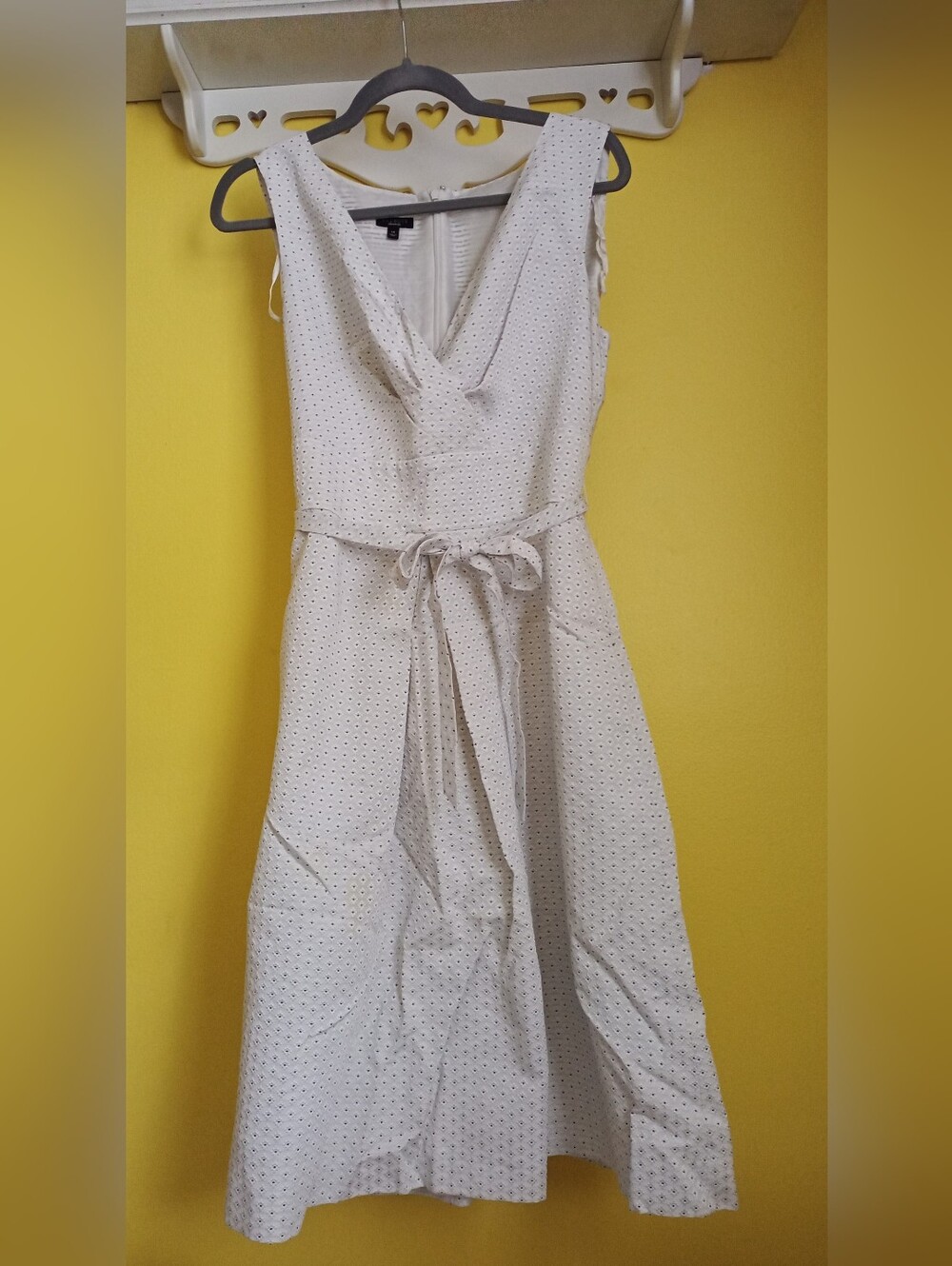 White Talbots Dress With Black Pattern
